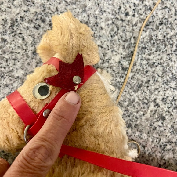 Vintage Stuffed Toy Horse On Metal Cart With Pull Cord 50s-60s Collectible Rare - Picture 15 of 16